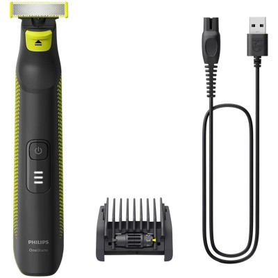 Бритва електр. Philips OneBlade Pro, Li-Ion, сух.+волог., індикатор заряду, чорний Бритва електр. Philips OneBlade Pro, Li-Ion, сух.+волог., індикатор заряду, чорний