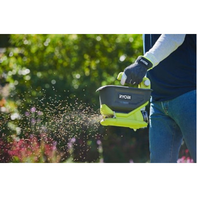 Ryobi Сіялка акумуляторна OSS1800, 18В ONE+, розкид 2.5-3.5 м, ємність 4л