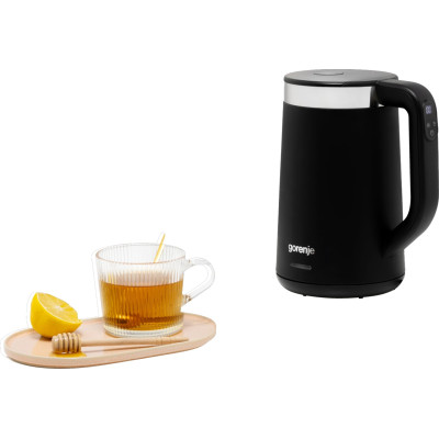 Электрочайник Gorenje 1.7л, Strix контроль, LED дисплей, черный