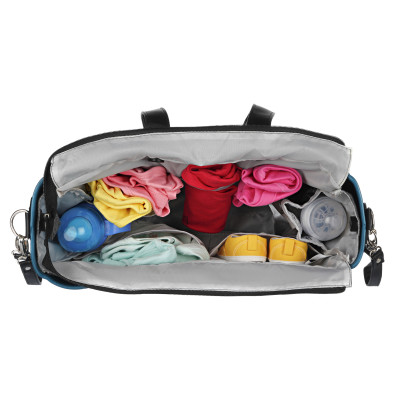 Сумка Nuvita MyMia ручки еко-шкіра, килимок, ремені для коляски, синьо-чорний