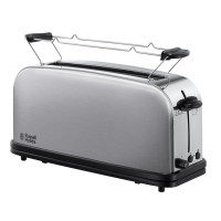 Тостер Russell Hobbs Oxford 1600Вт, довгі слоти на 4 тости, метал, сріблястий