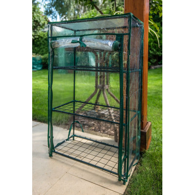 Neo Tools Парник складаний 80х46х24, 3 полиці, ПВХ плівка, прозорий