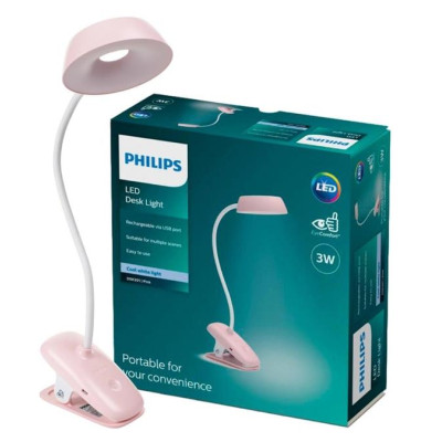 Philips Лампа настільна з акумулятором Donutclip 3Вт 4000K 1200мАг USB-A рожевий