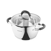Кастрюля со стеклянной крышкой и сливом Ardesto Gemini Livorno, 2.3л, нержавеющая сталь, силикон AR1923GS Кастрюля со стеклянной крышкой и сливом Ardesto Gemini Livorno, 2.3л, нержавеющая сталь, силикон AR1923GS