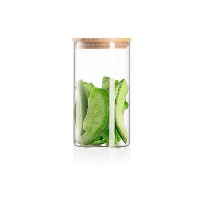 ARDESTO Банка для зберігання Fresh, кругла, 760 мл, скло, бамбук