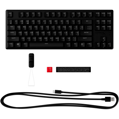 Клавіатура механічна HyperX Alloy Origins Core PBT 87key, Red, USB-A, EN/UA, RGB, чорний