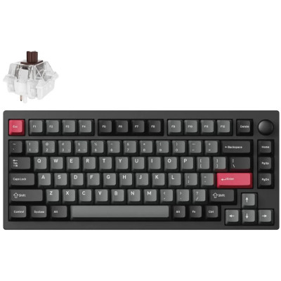 Клавіатура механічна Lemokey  P1 Pro 84Key, Keychron Super Brown, WL/BT/USB-A, QMK/VIA, Hot-Swap, EN/UKR, RGB,  Knob, Carbon Black Клавіатура механічна Lemokey  P1 Pro 84Key, Keychron Super Brown, WL/BT/USB-A, QMK/VIA, Hot-Swap, EN/UKR, RGB,  Knob, Carbon Black