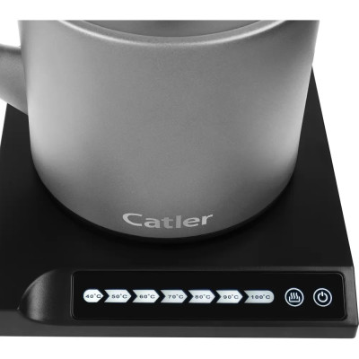 Електрочайник Catler 0.6л, Strix, заварник, нерж. сталь, підтримка температури, сенс. керув., сірий