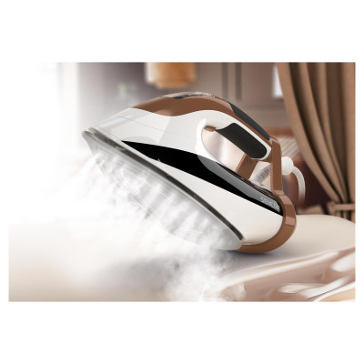 Праска Sencor, 2800Вт, 330мл, паровий удар -195гр, постійна пара - 55гр, pro та auto режими, керам. підошва, біло-коричневий Праска Sencor, 2800Вт, 330мл, паровий удар -195гр, постійна пара - 55гр, pro та auto режими, керам. підошва, біло-коричневий