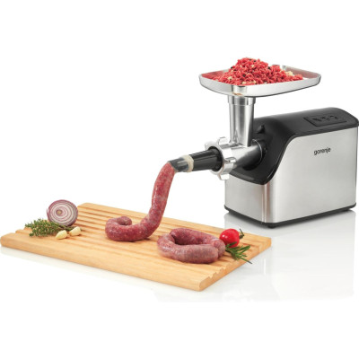 М'ясорубка Gorenje, 2200Вт, 2.2кг/хв, 2 решітки, насадка для ковбас, пластик/метал, чорн/нерж М'ясорубка Gorenje, 2200Вт, 2.2кг/хв, 2 решітки, насадка для ковбас, пластик/метал, чорн/нерж
