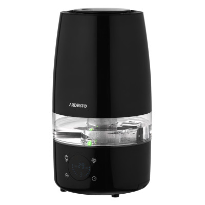 Зволожувач повітря ARDESTO ультразвуковий, 30м2, 4л, 280мл/г, електр. кер-ння, пульт ДК, верх. залив води, дисплей, чорний Зволожувач повітря ARDESTO ультразвуковий, 30м2, 4л, 280мл/г, електр. кер-ння, пульт ДК, верх. залив води, дисплей, чорний