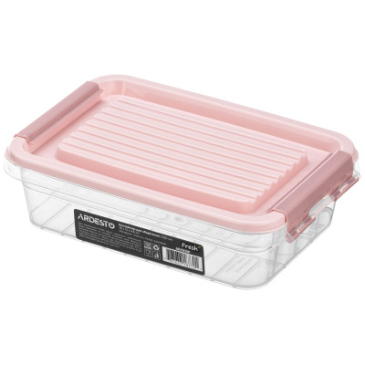 Контейнер для зберігання харчових продуктів ARDESTO Fresh 0.52л, пластик, прямокутна, рожевий Контейнер для зберігання харчових продуктів ARDESTO Fresh 0.52л, пластик, прямокутна, рожевий