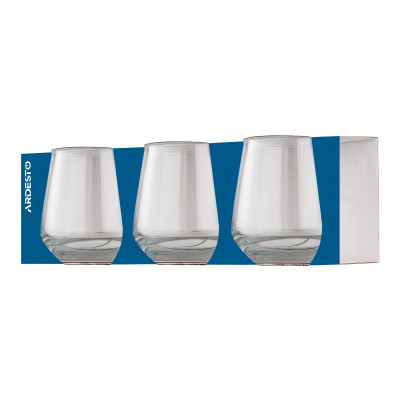 ARDESTO Набір склянок низьких Gloria Shine 345 мл, 3 шт., скло ARDESTO Набір склянок низьких Gloria Shine 345 мл, 3 шт., скло