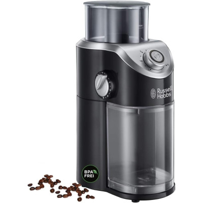 Кавомолка Russell Hobbs жорнова Classic, 140Вт, об'єм зерен-100г, регул.ступеню помолу, пластик, чорний