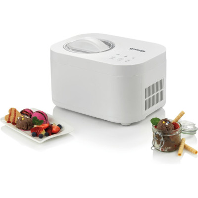 Мороженица Gorenje 100Вт, чаша-1л, время приготовления -30мин, пластик, белый