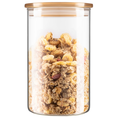 Банка для зберігання ARDESTO Fresh 1100мл, скло, пластик, прозорий Банка для зберігання ARDESTO Fresh 1100мл, скло, пластик, прозорий