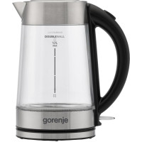 Gorenje Електрочайник 1.7л, 2,200 Вт, strix контроль, скло, нерж Gorenje Електрочайник 1.7л, 2,200 Вт, strix контроль, скло, нерж