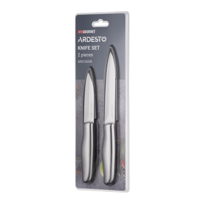 ARDESTO Набір ножів Gemini Gourmet, 2 предмети, нержавіюча сталь, пластик, сірий