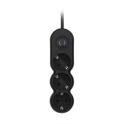 Удлинитель сетевой 2E Plus 3хТип F, 3х1мм кв, 10A, 3м, черный 2E-U03VES3MBK