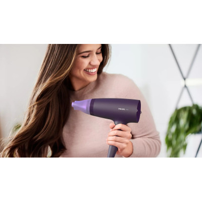 Фен Philips 3000 Series, 2100Вт, 3 режими, хол. обдув, ліловий