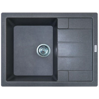 Мийка кухонна Adamant Anila, штучний камінь, прямокут., з крилом, 645х495х200мм, чаша - 1, врізна, сірий