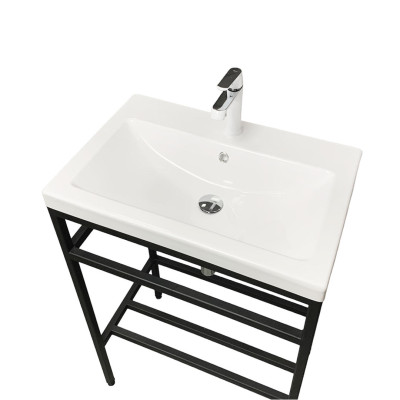 Раковина, умивальник Adamant CERS, штучний камінь, прямокут., з отвором для змішувача, з отвором для переливу, 595x450x158мм, накладний, білий