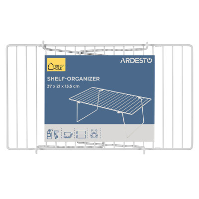 Полиця-органайзер ARDESTO 37x21x13.5см, метал, білий