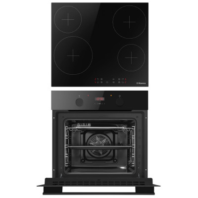Комплект Hansa (духовка електрична + поверхня склокерамічна), чорний