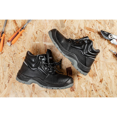 Черевики робочі Neo Tools, шкіра, ударопоглинання, O2 SRC, СЕ, р.46(30.7см), чорний