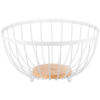 Кошик ARDESTO Midori 25х25х13см, метал, дерево, білий