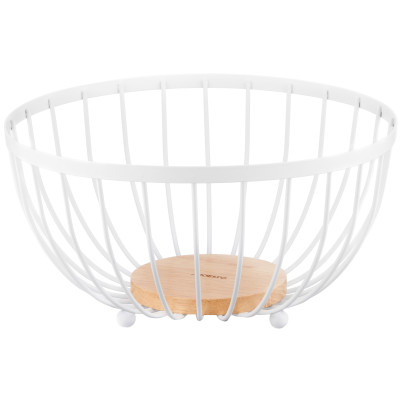 Кошик ARDESTO Midori 25х25х13см, метал, дерево, білий