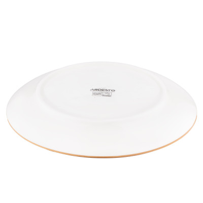 ARDESTO Тарілка десертна Siena, 19см, порцеляна, біло-жовтий