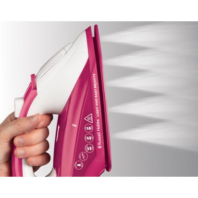 Russell Hobbs Праска Light&Easy Brights Berry, 2600Вт, 240мл, паровий удар -115гр, постійна пара - 35гр, керам. підошва, малиновий Russell Hobbs Праска Light&Easy Brights Berry, 2600Вт, 240мл, паровий удар -115гр, постійна пара - 35гр, керам. підошва, малиновий