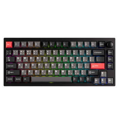 Клавіатура механічна Lemokey  P1 Pro 84Key, Keychron Super Banana, WL/BT/USB-A, QMK/VIA, Hot-Swap, EN/UKR, RGB,  Knob, Carbon Black