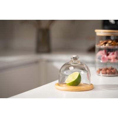 Блюдо с крышкой Ardesto, 12см, бамбук, стекло, прозрачный (AR2612BD)