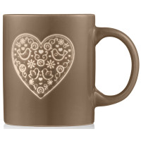 Чашка ARDESTO Heart, 320мл, кераміка, сірий