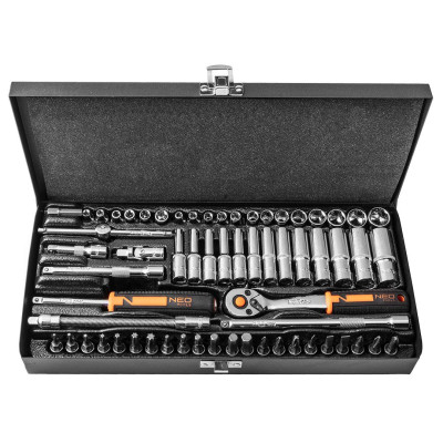 Neo Tools Набір інструментів, Набір торцевих головок, 63шт, 1/4 Neo Tools Набір інструментів, Набір торцевих головок, 63шт, 1/4