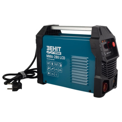 Зварювальний апарат інверторний Зеніт Профі MMA-280 LCD 20-280А 6.2кВА 220В IP21S 3.5кг