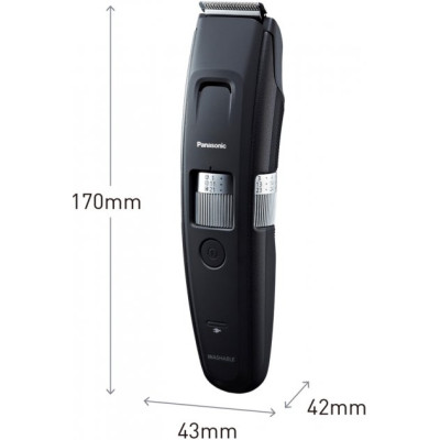 Тример Panasonic, для бороди і вусів, мережа+акум., насадок-4, сталь, чорний