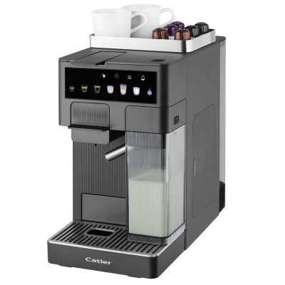 Кавоварка Catler капсульна Renzo 1.6л, капсули, мелена кава, сенсорне керування, автоматичний капучинатор, сірий