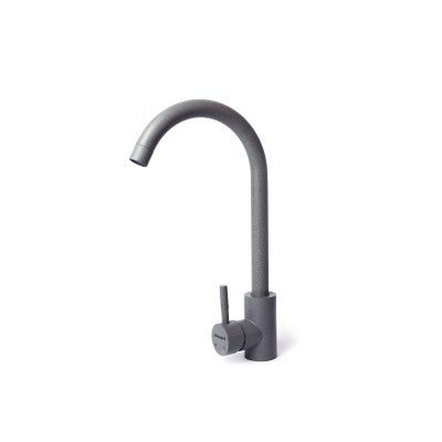 Набір кухонний Adamant Anila, штучний камінь, прямокут., з крилом, 645х495х200мм, чаша - 1, врізна, сірий + змішувач та дозатор