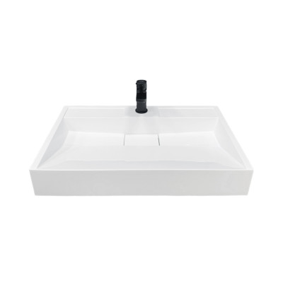 Раковина, умивальник Adamant VISION, штучний камінь, прямокут., з отвором для змішувача, без переливу, 700х455х110мм, накладний, білий