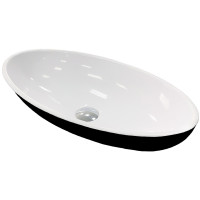 Раковина, умивальник Adamant ANDERE NEW, штучний камінь, овальна, без отвору для змішувача та переливу, 590х295х130мм, накладний, чорно-білий Раковина, умивальник Adamant ANDERE NEW, штучний камінь, овальна, без отвору для змішувача та переливу, 590х295х130мм, накладний, чорно-білий