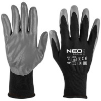 Neo Tools Рукавички робочі комплект 12шт, поліестер з нітриловим покриттям, р.11, сіро-чорний Neo Tools Рукавички робочі комплект 12шт, поліестер з нітриловим покриттям, р.11, сіро-чорний