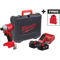 Гвинтоверт ударний акумуляторний Milwaukee M18 BLIDRC-402C 18В АКБ 2х4А·год 190Нм 0-3600об/хв ЗП M12-18C жилетка кейс 1.3кг Гвинтоверт ударний акумуляторний Milwaukee M18 BLIDRC-402C 18В АКБ 2х4А·год 190Нм 0-3600об/хв ЗП M12-18C жилетка кейс 1.3кг