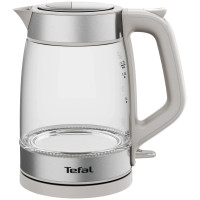 Електрочайник Tefal Glass Kettle 1.7л, скло, з підсвіткою, біло-срібний