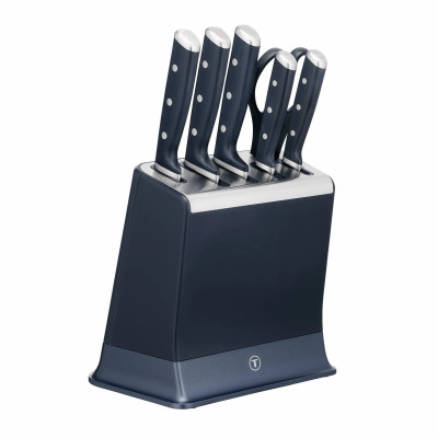 Набір ножів Tefal EverSharp Pro, з блоком, 6предметів, нержавіюча сталь, синій Набір ножів Tefal EverSharp Pro, з блоком, 6предметів, нержавіюча сталь, синій