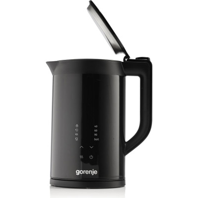 Электрочайник Gorenje 1.7л, двойные стенки, LED дисплей, Strix контроль, черный Электрочайник Gorenje 1.7л, двойные стенки, LED дисплей, Strix контроль, черный