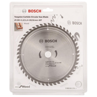 Диск пиляльний Bosch Professional Eco for Wood 190x2.2x20-48T Диск пиляльний Bosch Professional Eco for Wood 190x2.2x20-48T