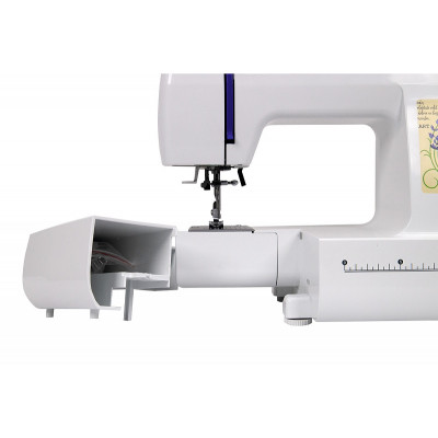 Швейная машина LEADER LAVENDER ,электромех., 70Вт, 22 швейных операций, петля полуавтомат, белый + синий Швейная машина LEADER LAVENDER ,электромех., 70Вт, 22 швейных операций, петля полуавтомат, белый + синий